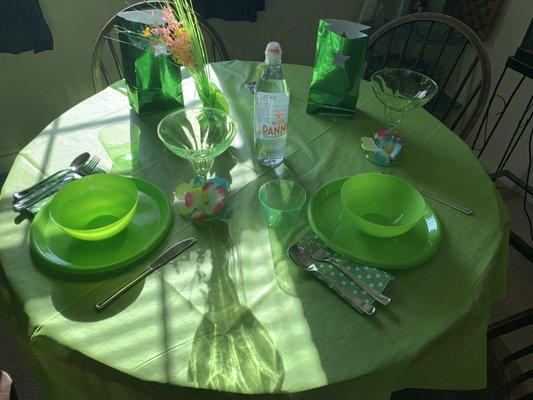 Everything for this Mother's Day table spread was all purchased at dollar tree