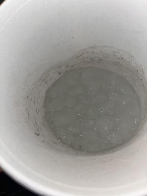 Do not buy a fountain drink from this location. This is how the ice  looked after melting I'm guessing it's Moldy