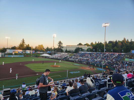 Every seat has a great view of the field and players.