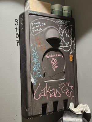 4/6/2024 - Hopping into Uchu for an early dinner between activities. Their bathroom had messages!