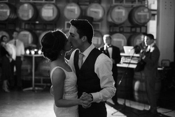 First dance with my father and brother singing/playing guitar in the background.