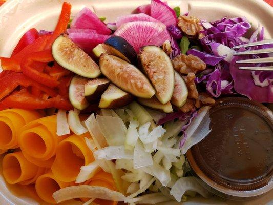 Salad Special - Figs, Carrot Curls, Cabbage, Peppers, Radish yum