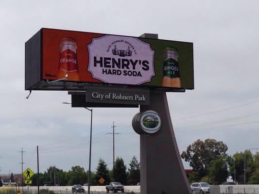 The city sign supports cider