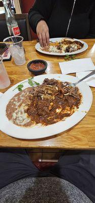 Mole enchiladas and chilaquiles de mole, requested they be made with tortillas hechas a mano.