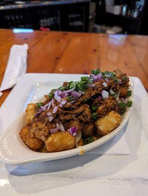 BBQ pork loaded tater tots