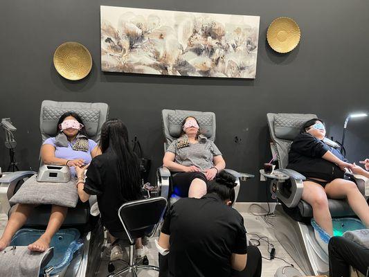 Early Mother's Day mani/pedi in private room