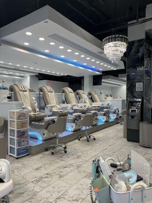 Inside pedicure stations