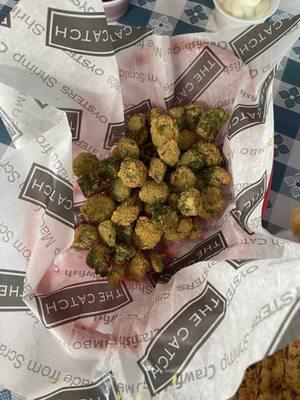 Fried okra- light and delicious