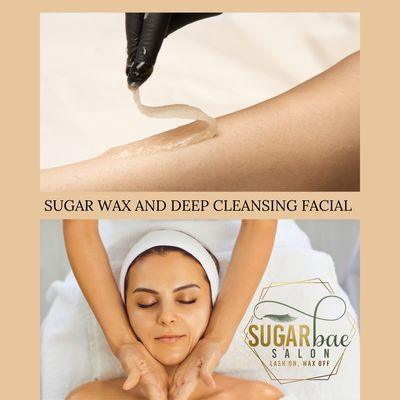 Sugar wax, organic waxing, customized facial