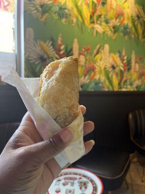 Egg cheese and chorizo empanada