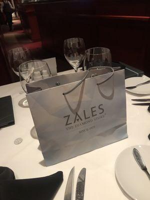 The Zales gift bag