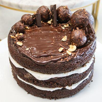 Three layer Vegan Brownie Cake. 
 #vegan #glutenfree #cake #brownie