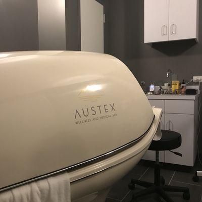 The "body pod" where we treat our facial clients includes aromatherapy, dry heat and gentle vibrations.