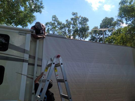 Replacing  a awning  we can do it