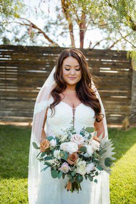 Lovely Bride with Her Bouquet