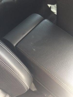 Center console not wiped down