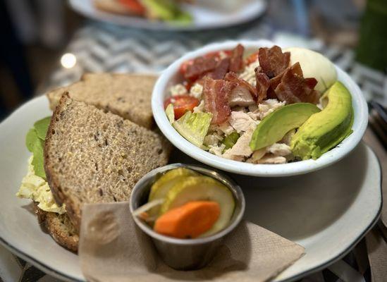 Combo with Deviled Egg Salad Sandwich and Cobb Salad