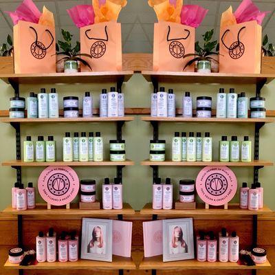 Retail lines include Aveda, Maria Nila, DevaCurl & Youngblood Mineral Cosmetics