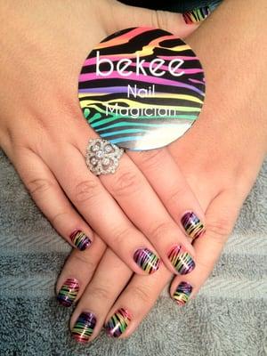 Magic Manicure with hand painted art by Bekee!