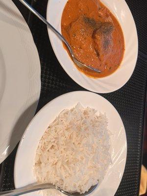 Butter Chicken entree for one.