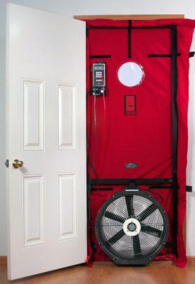 We use a blower door test to effectively locate air leaks in your home