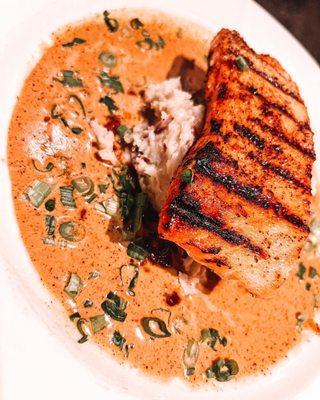 Grilled Salmon with Herb Cream