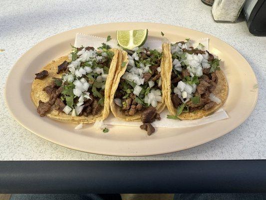 3 Steak Tacos