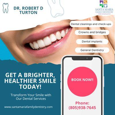 Don't wait and schedule your next visit at Santa Maria Family Dentistry, get your smile nice and healthy.