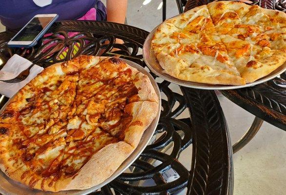 BBQ and Buffalo Chicken Pizzas