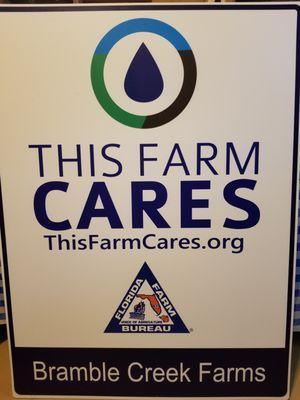 Our farm was awarded the Farm Bureau Cares award