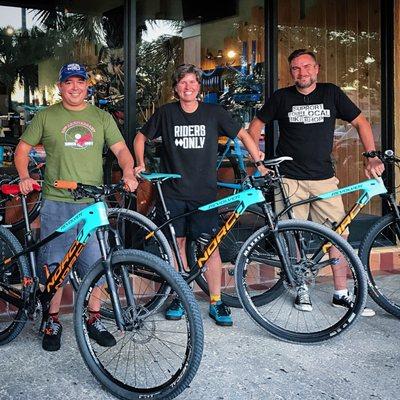 The Crew and their Norco hardtail steeds