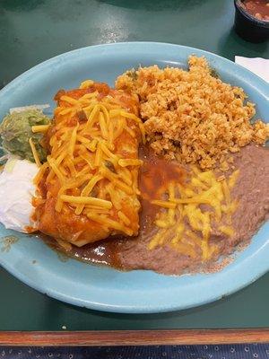 Chimichanga- rice and beans, delicious!