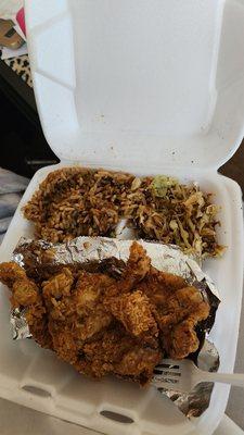 Creole Kitchen  Dirty Rice Fried Cabbage  Pork Chops