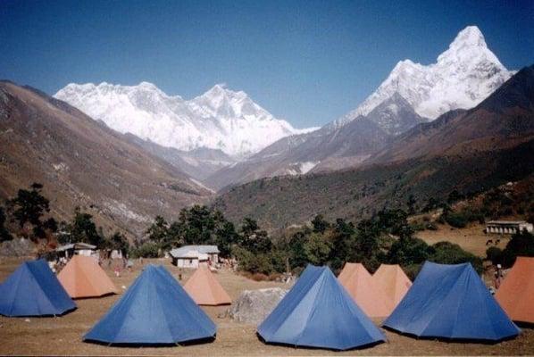 Camping at Tyangboche Nepal.