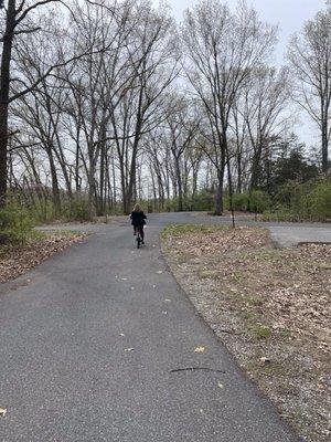 Biking in the State Park thanks to Cole's and Karen.