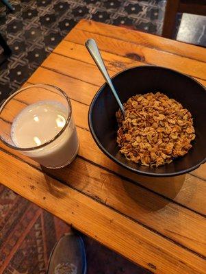 Granola and milk