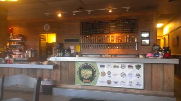 Front counter and beers on tap