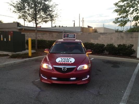 Another shot of my car... oh yeah, vote for Jimmy!