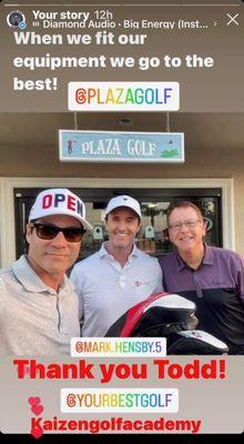 Mark Hensby off a recent win on the Champions Tour and David Heinen visiting Plaza Golf.