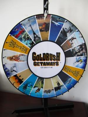 24inch Custom designed Promotional Prize Wheel for SIlverleaf Resorts vacation getaways. www.promowheels.com