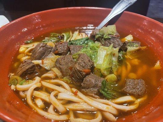 Spicy beef brisket noodle soup