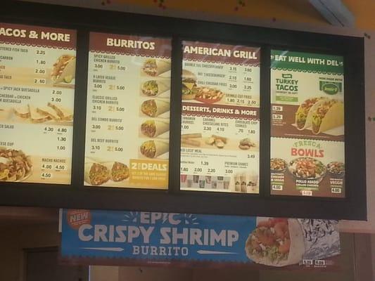 Del taco menu