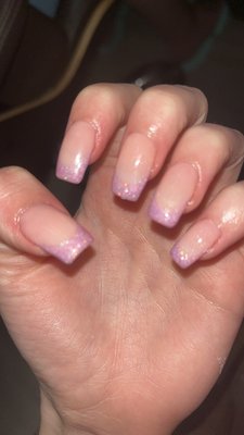 These are my lilac French tip nails (all done by design lady )