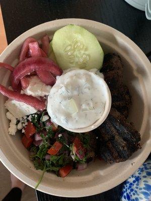 Mediterranean steak bowl