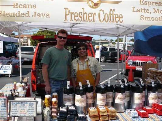 John & Randal love using our water in their Presher Coffee Cart located: Farmers Mkts. Hillcrest (Sun) N. Park (Th) 203-9691