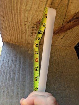 This is the measurement on the one side of the exterior basement entrance.