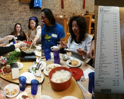 I missed the noodle pulled live part of dinner. The waitress took my seat. The dinner came out a little higher than my originally planned.