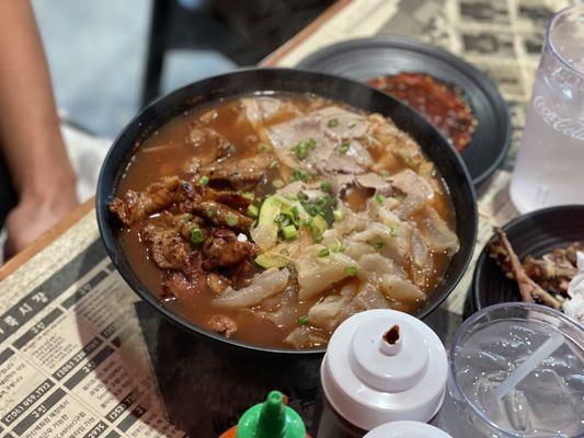 Brisket grilled pork and vegetable pho with tendon added