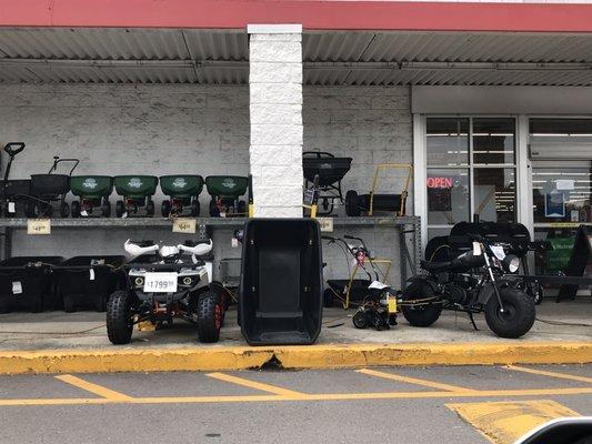 4 runners, scooters, wheel barrel & muvhb