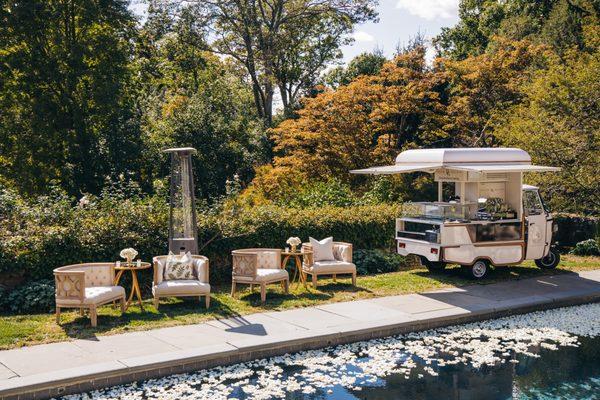 Our beautiful espresso & gelato truck at an Italian themed 40th birthday party!